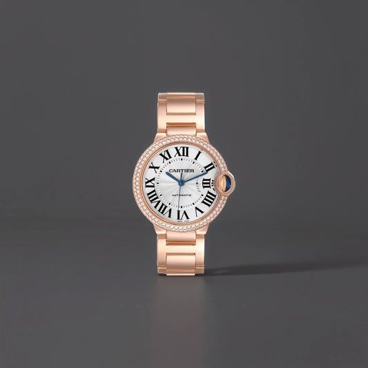 Cartier Ballon Bleu 36mm Automatic Rose Gold Diamond Watch