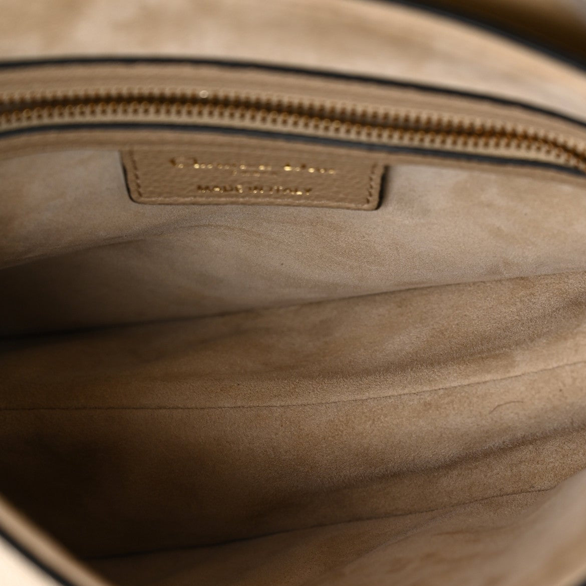 Grained Calfskin Saddle Bag With Strap Sand