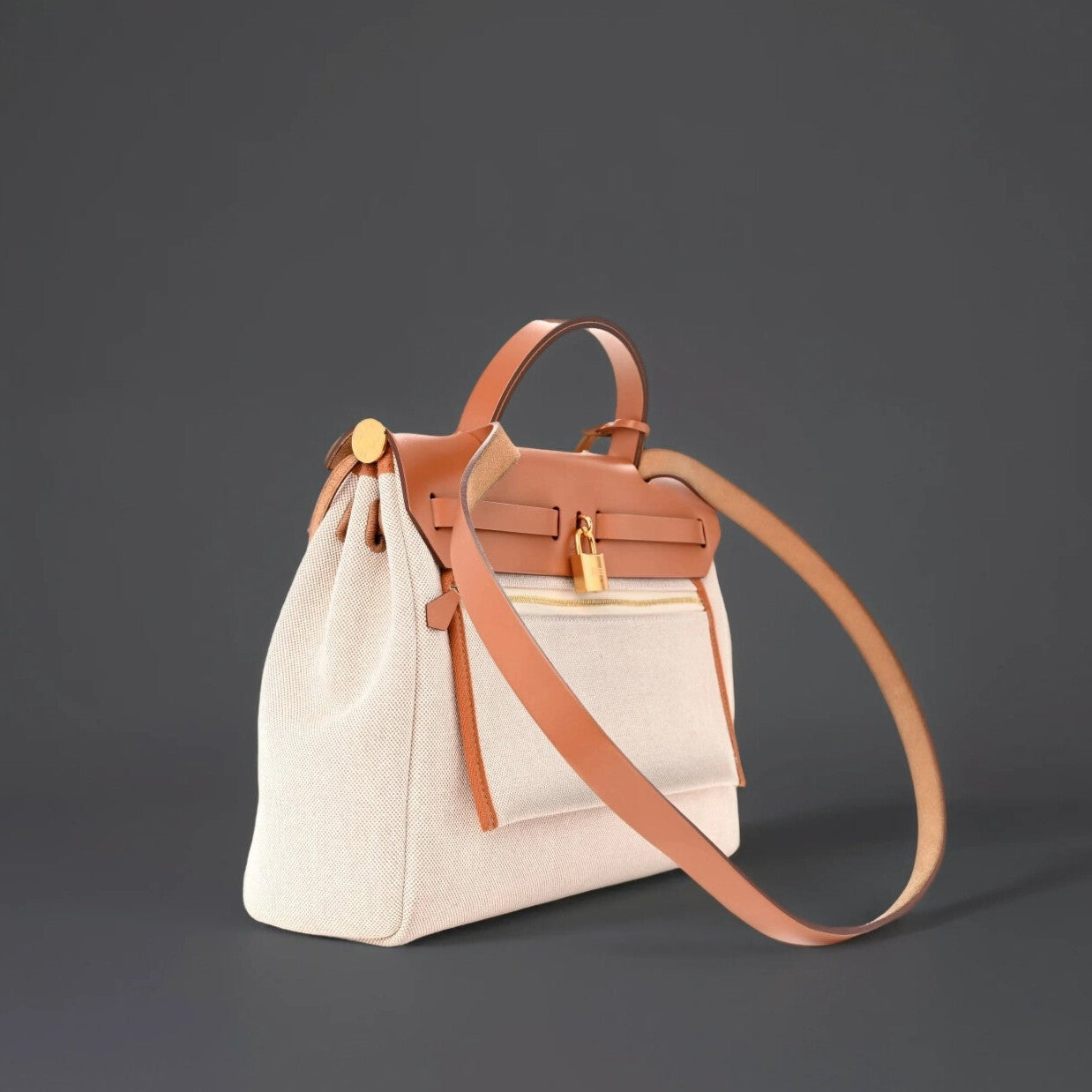 H Plume Canvas Vache Hunter Circuit 24 Herbag Zip Retourne 31 Orange Mecano Ecru Beige Naturel