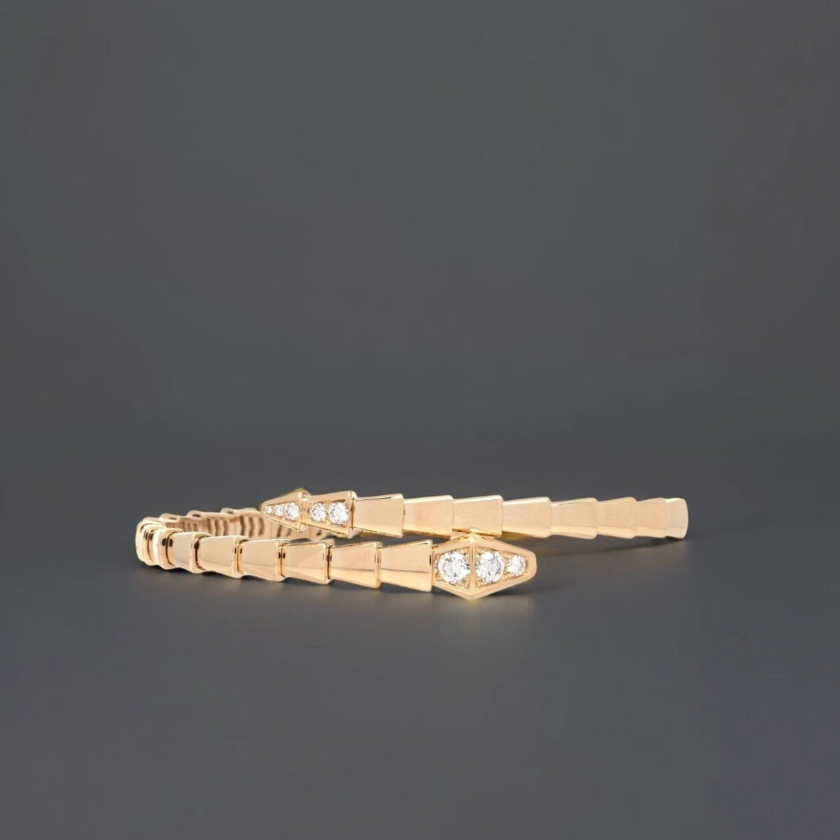 18K Yellow Gold Diamond Serpenti Viper Bracelet