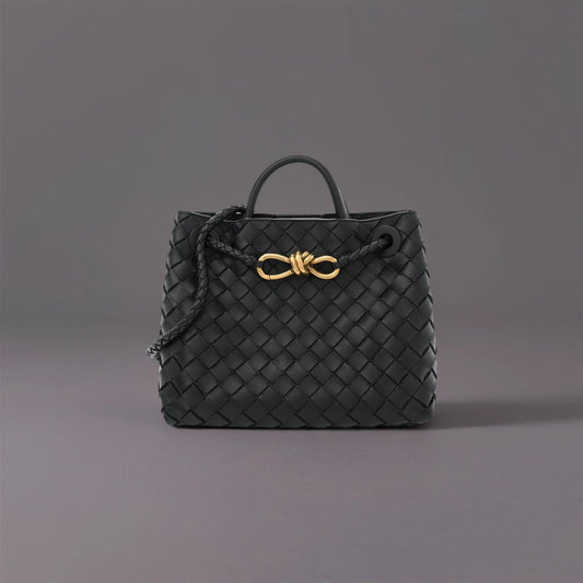 Nappa Intrecciato Small Andiamo Shoulder Bag Black