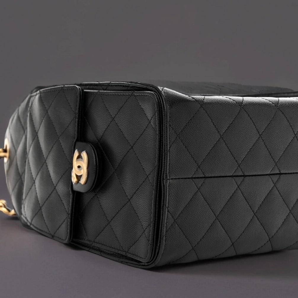 Caviar Quilted Small Chanel 25 Handbag Black