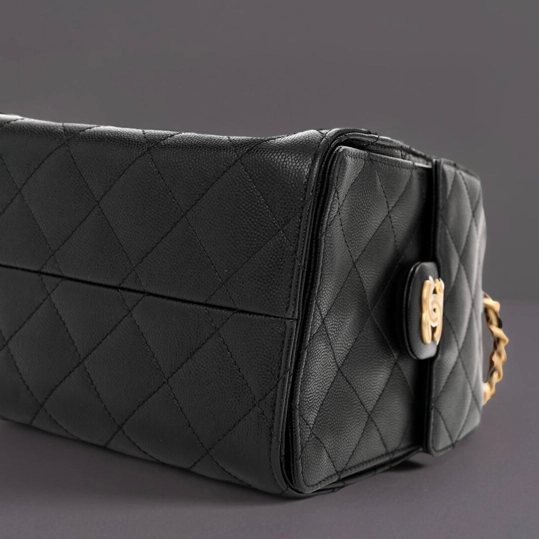 Caviar Quilted Small Chanel 25 Handbag Black