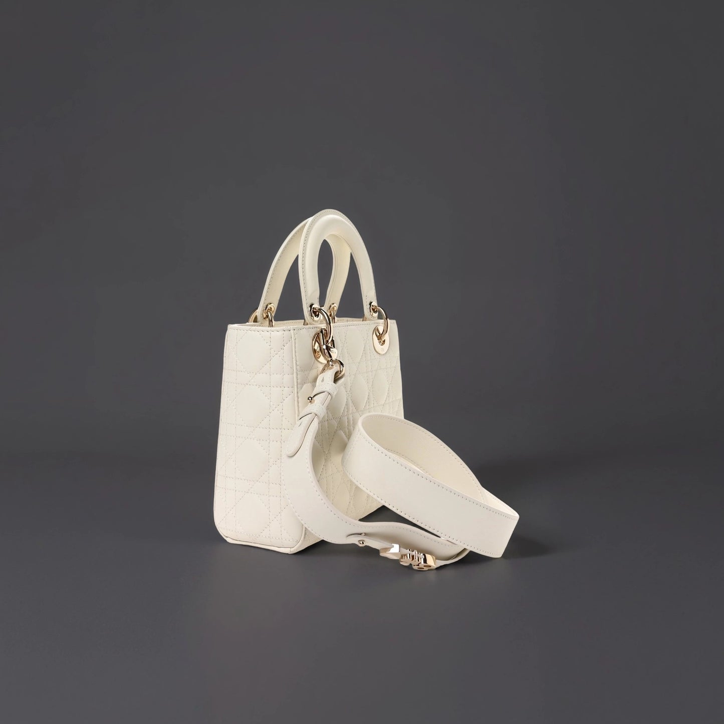 Lambskin Cannage Small My ABCDior Lady Dior White