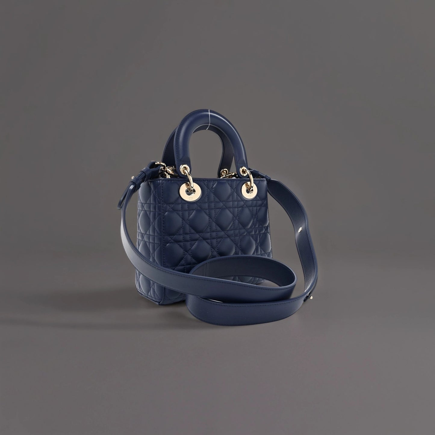 Lambskin Cannage Small My ABCDior Lady Dior Navy Blue