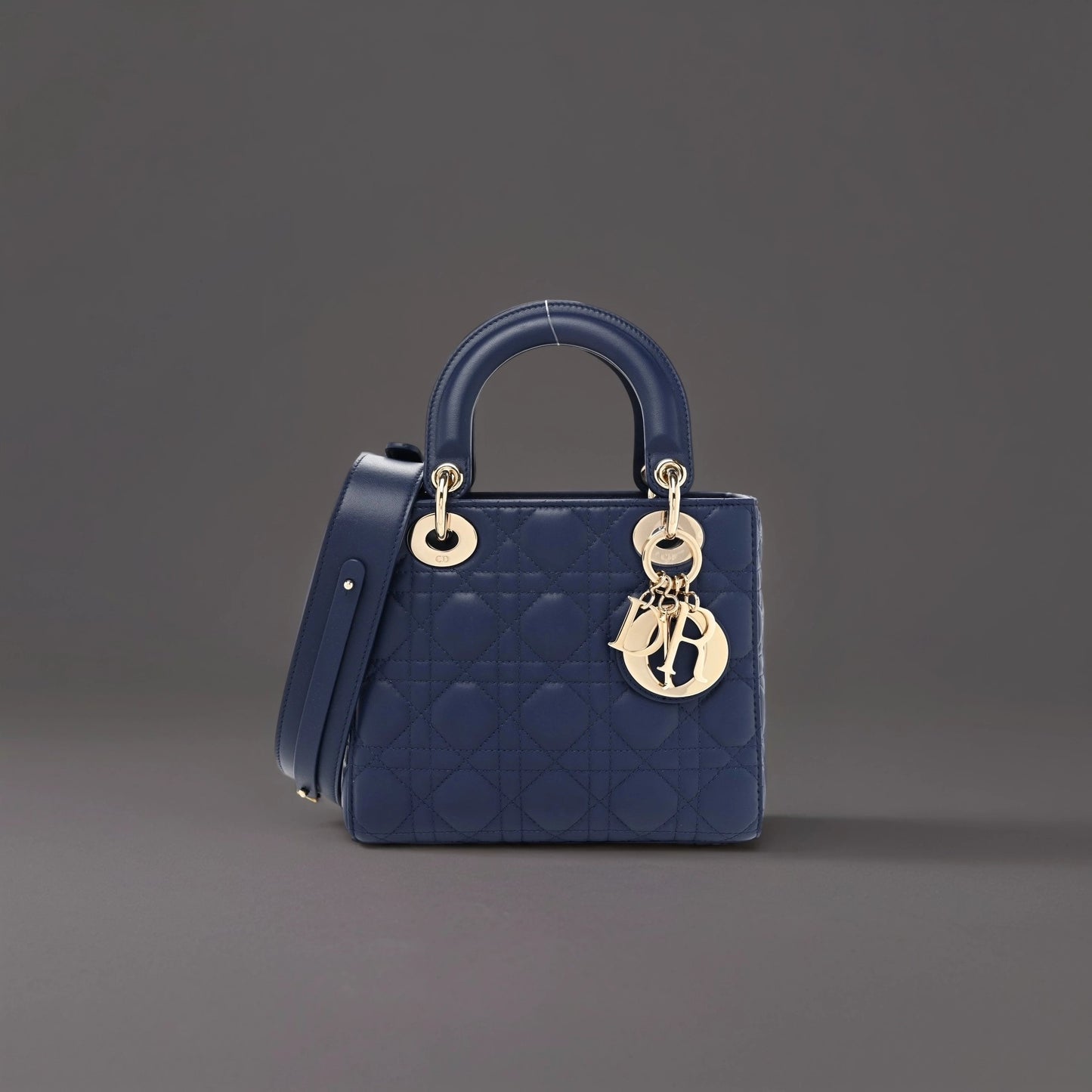 Lambskin Cannage Small My ABCDior Lady Dior Navy Blue