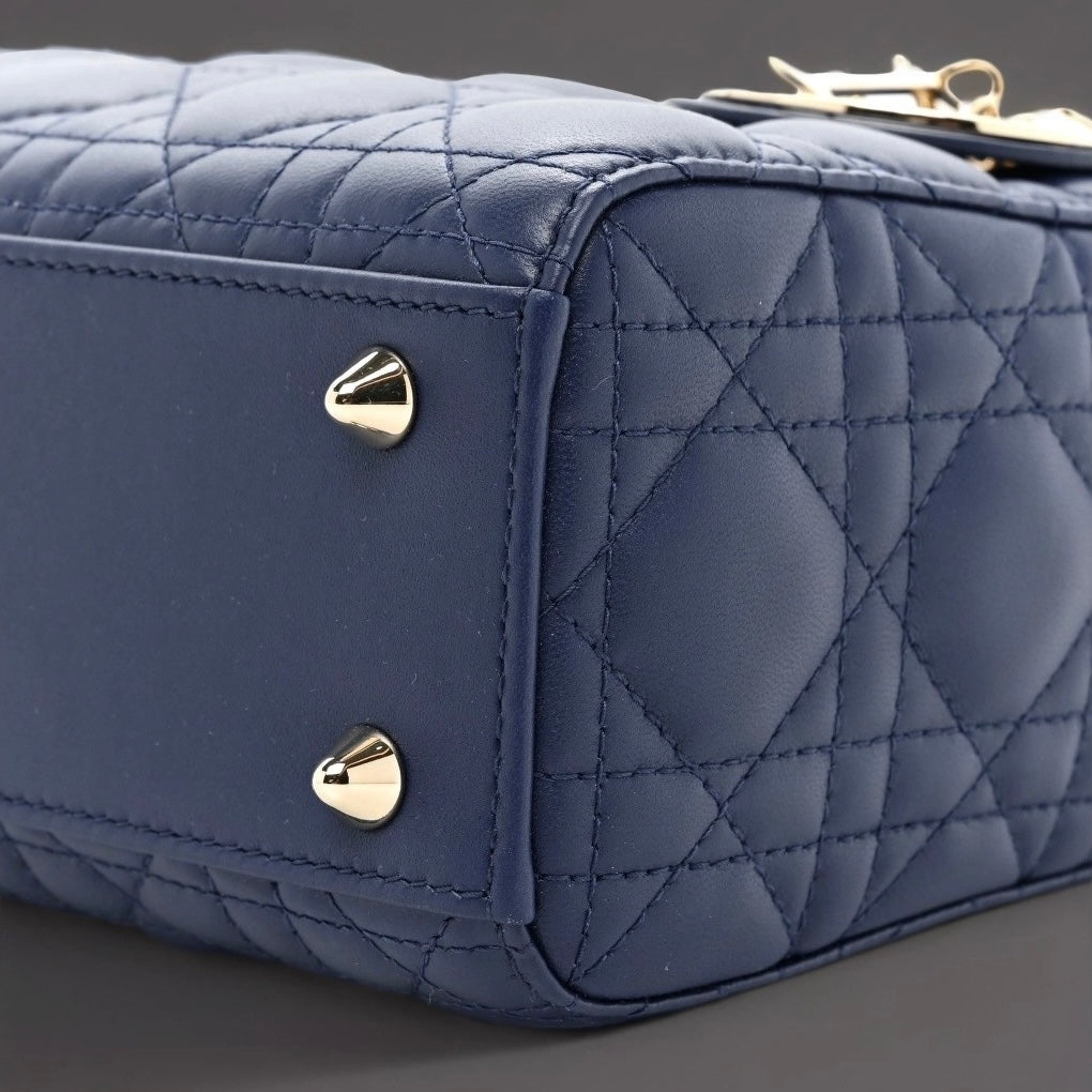 Lambskin Cannage Small My ABCDior Lady Dior Navy Blue