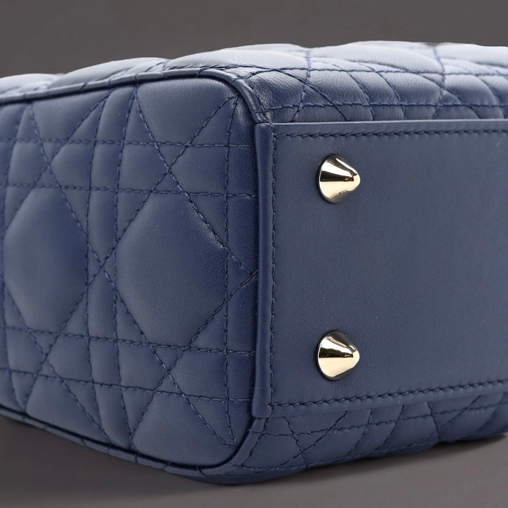 Lambskin Cannage Small My ABCDior Lady Dior Navy Blue