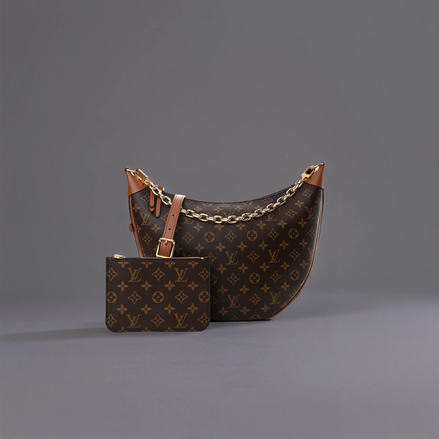 Reverse Monogram Loop Hobo