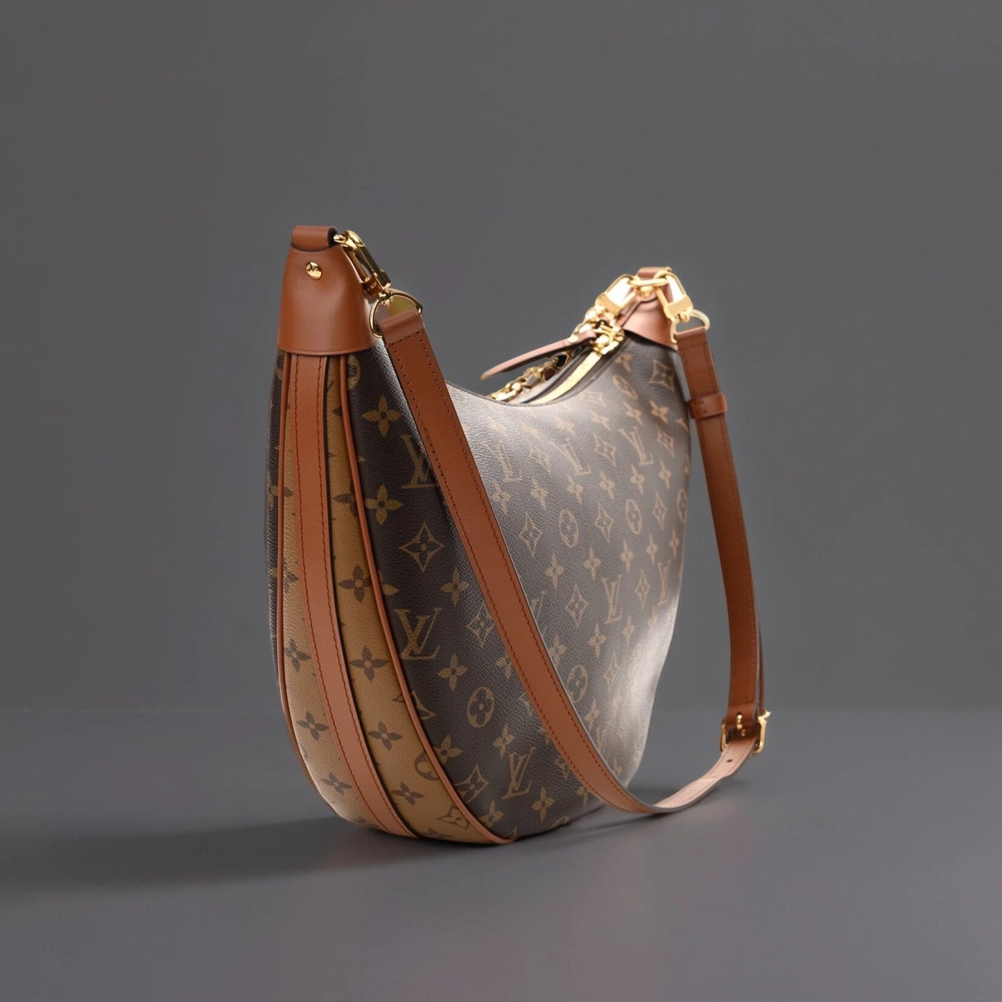 Reverse Monogram Loop Hobo