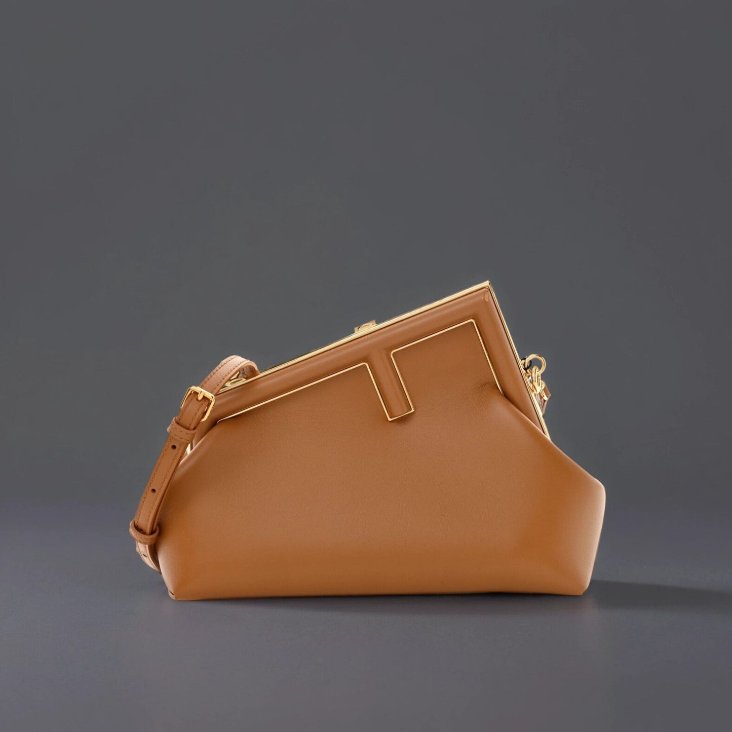 Shiny Nappa Small Fendi First Caramello