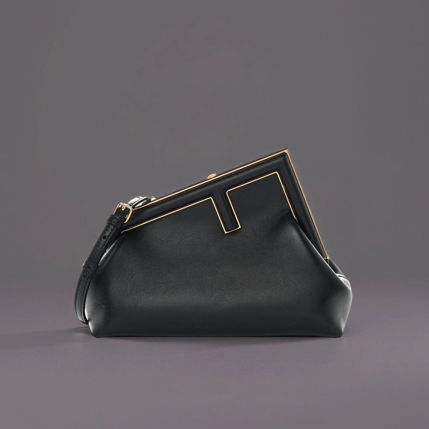 Shiny Nappa Small Fendi First Black