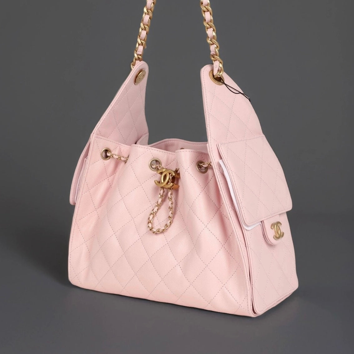 Caviar Quilted Small Chanel 25 Handbag Light Pink