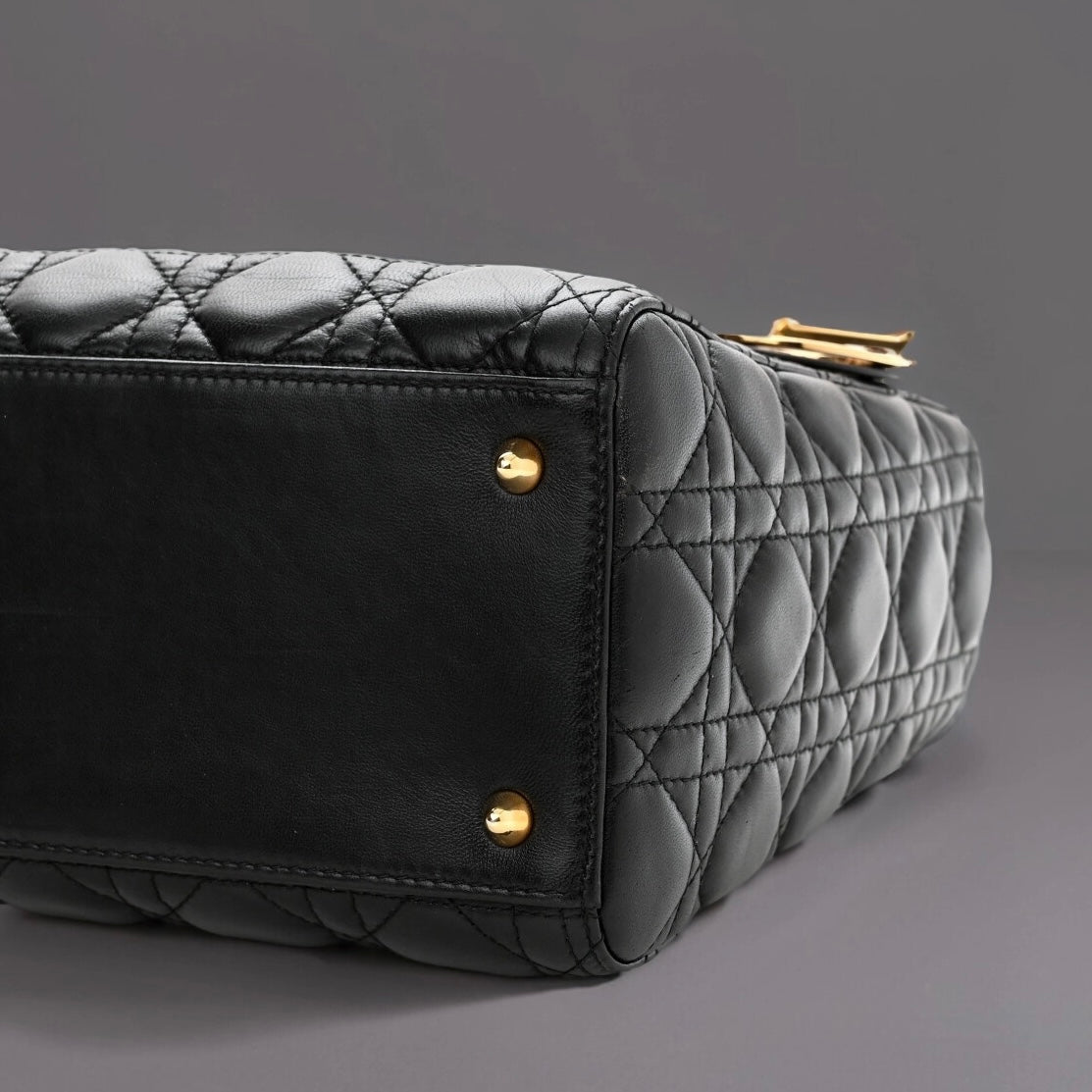 Lambskin Cannage Medium Lady Dior Black