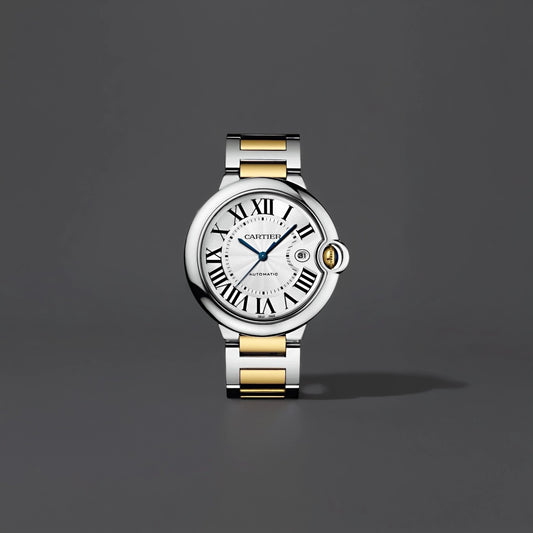 Cartier Ballon Bleu 36mm Silver Dial Steel Yellow Gold Watch
