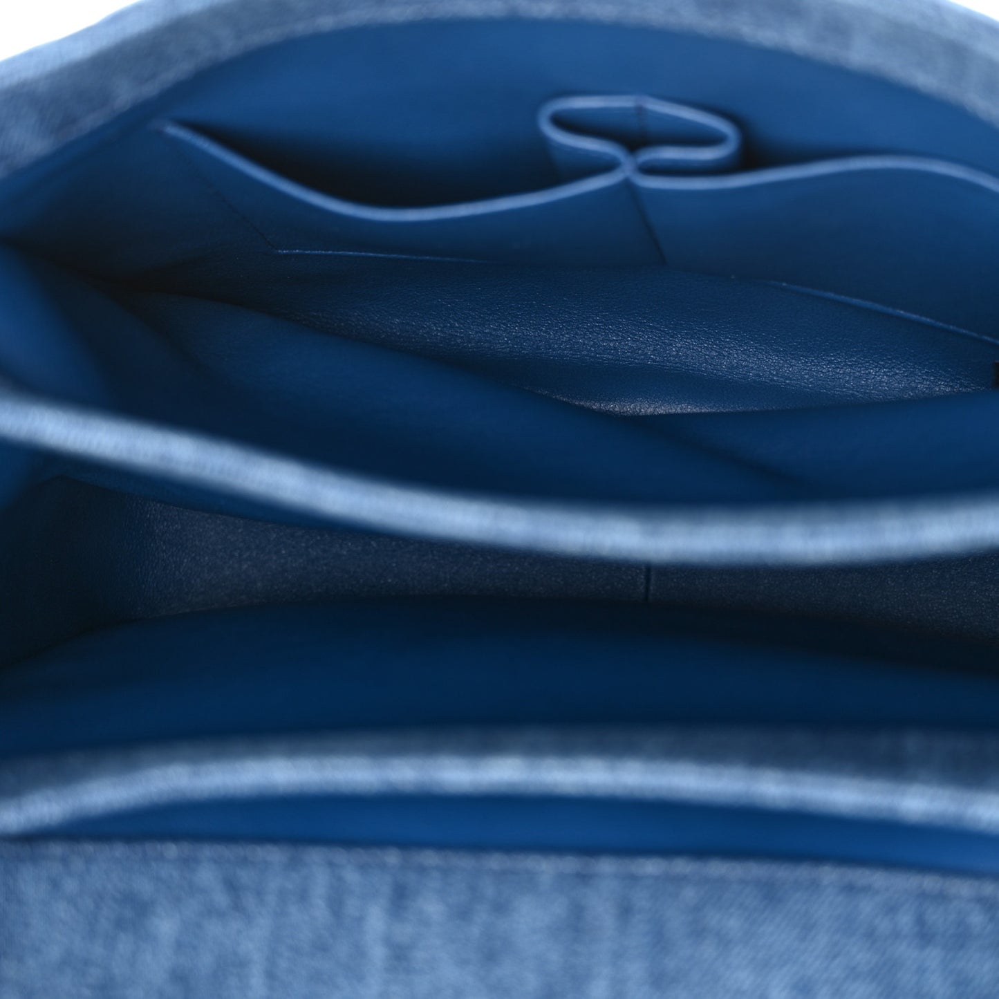 Denim Quilted Small Trendy CC Flap Dual Handle Bag Blue