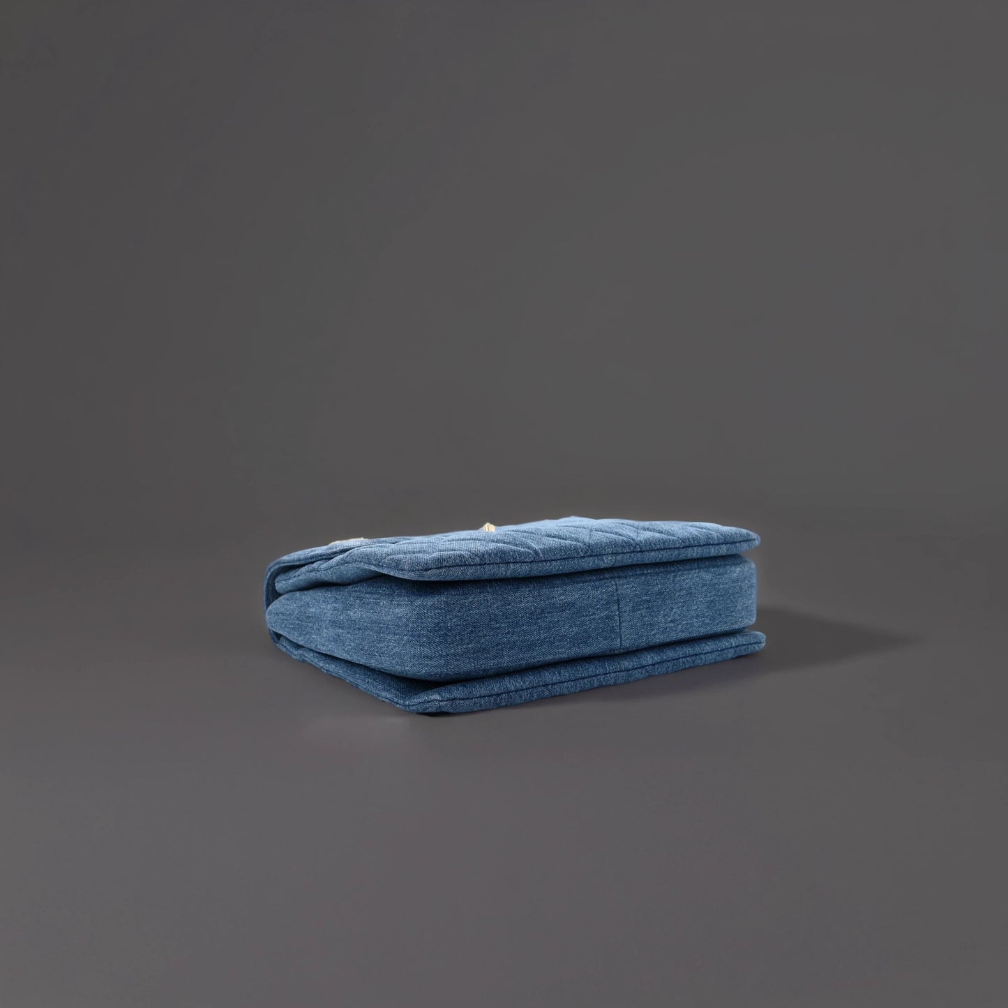 Denim Quilted Small Trendy CC Flap Dual Handle Bag Blue