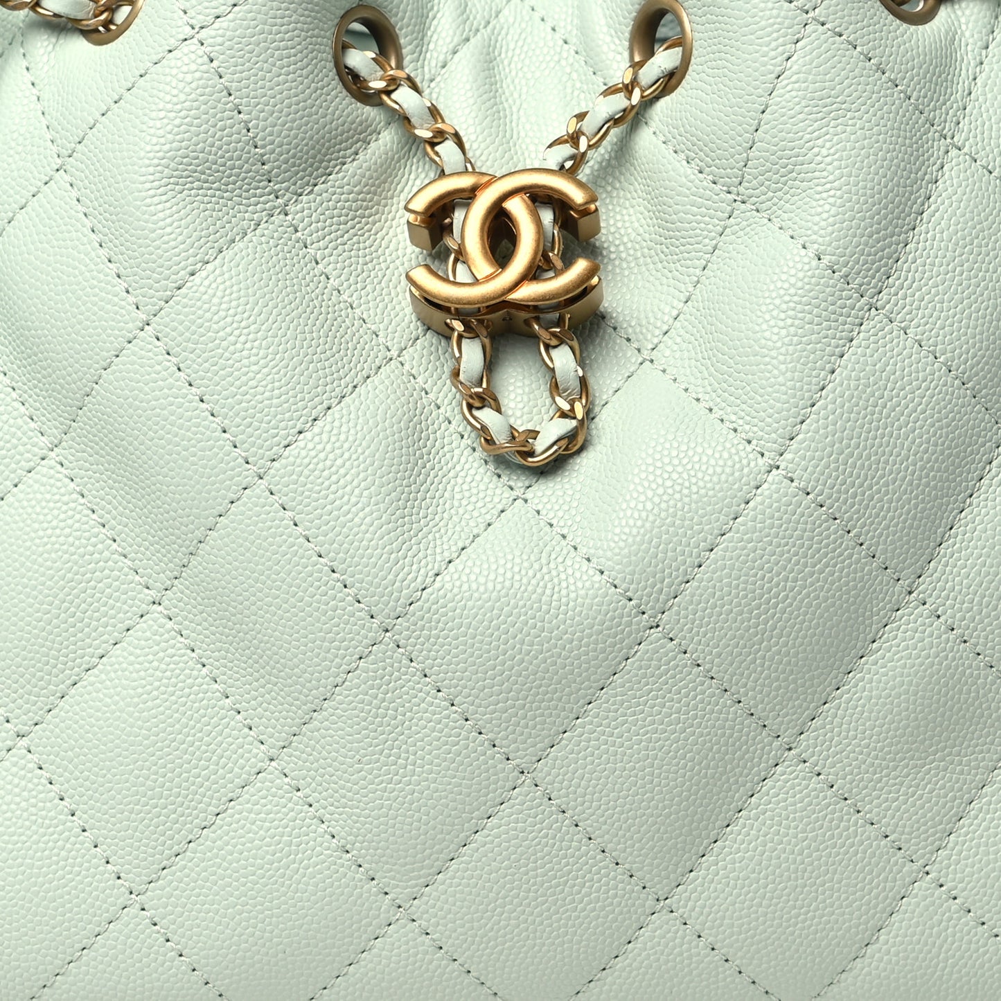 Caviar Quilted Small Chanel 25 Handbag Light Green