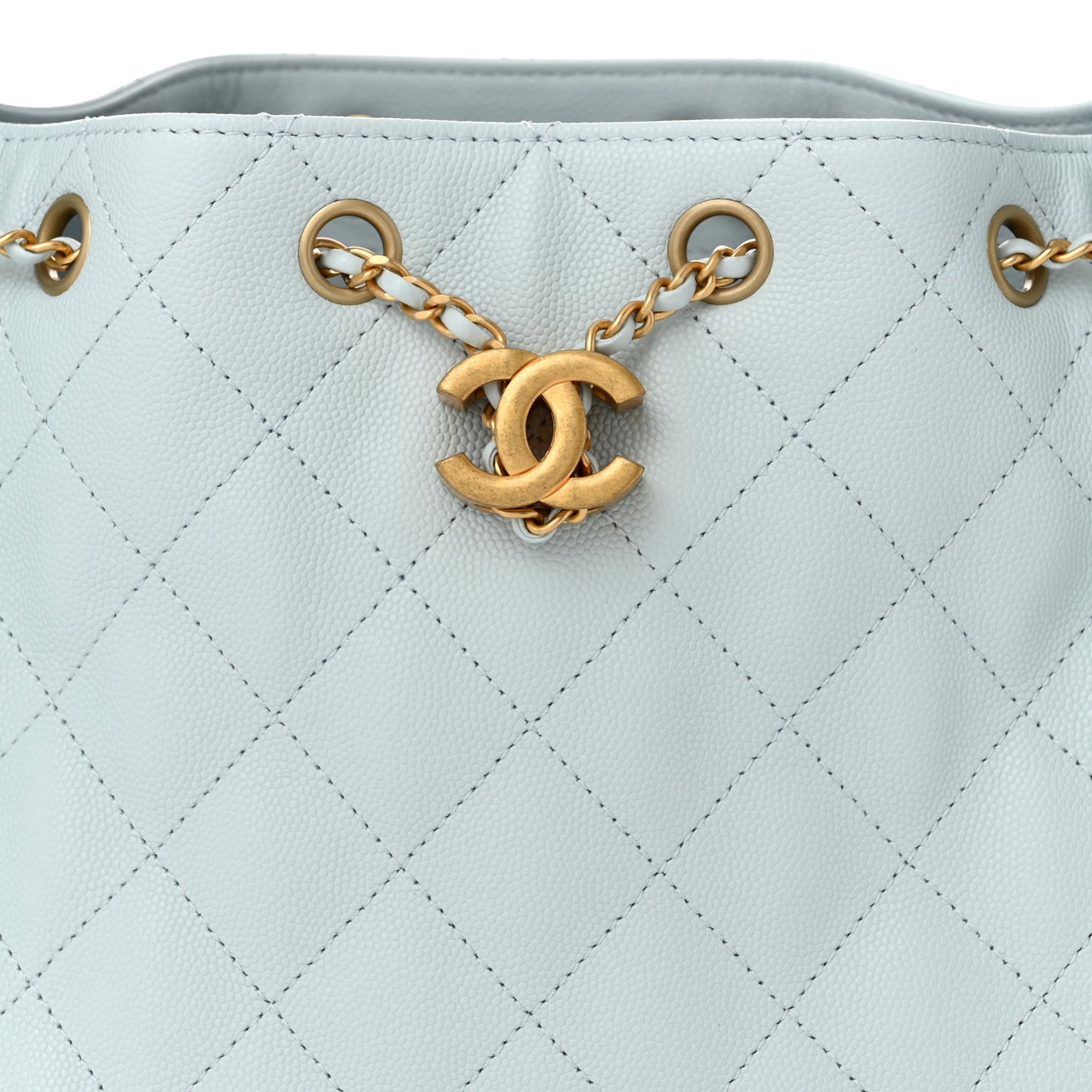 Caviar Quilted Small Chanel 25 Handbag Light Blue