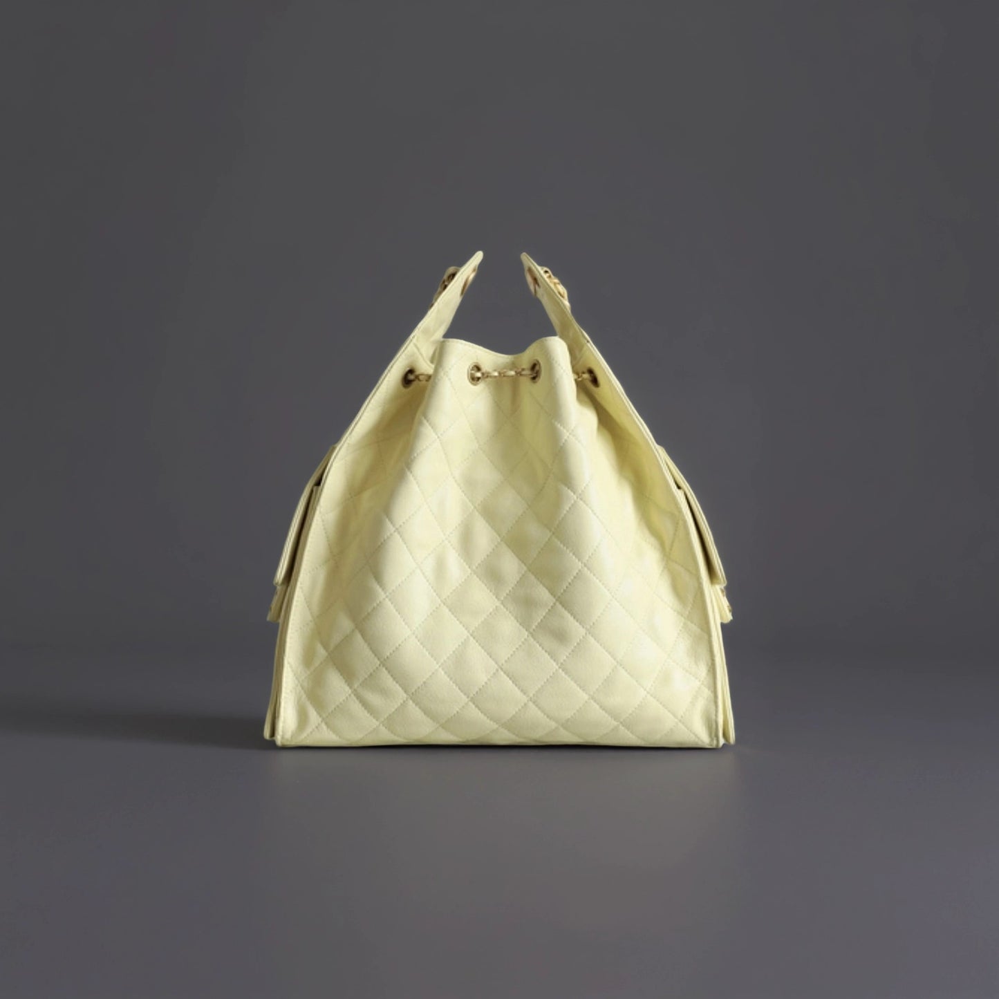 Caviar Quilted Medium Chanel 25 Handbag Light Yellow