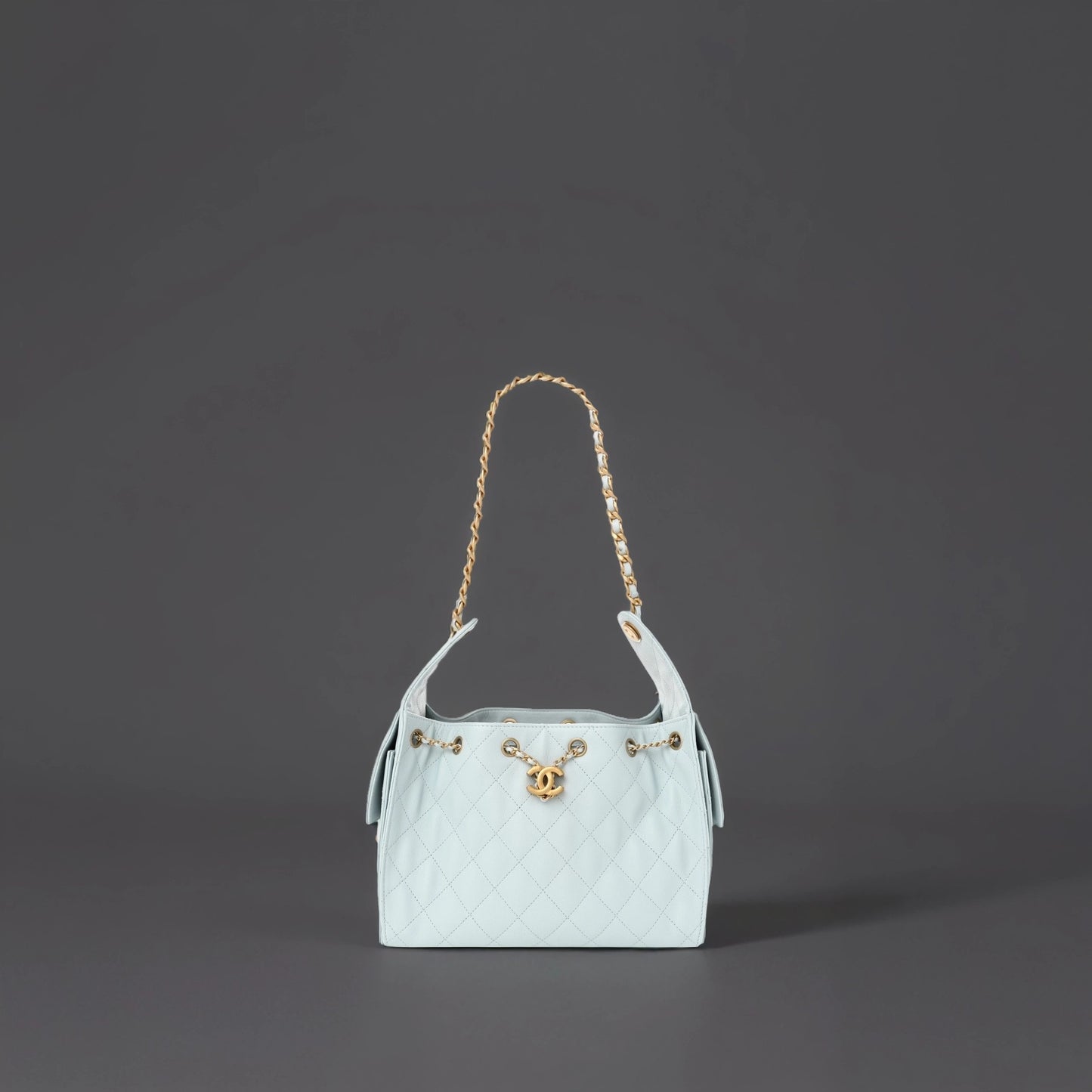 Caviar Quilted Small Chanel 25 Handbag Light Blue