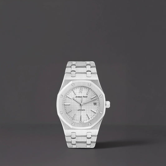 Audemars Piguet Royal Oak White Dial Steel Mens Watch