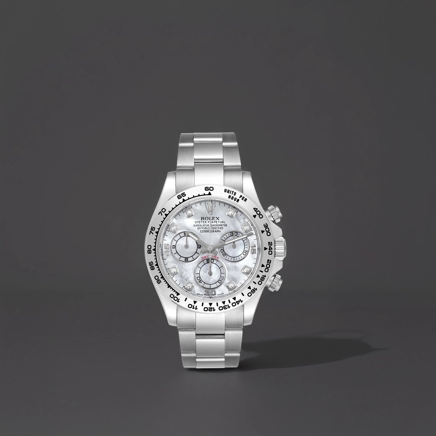 Rolex Daytona White Gold Mother of Pearl Diamond Dial Automatic Mens Watch
