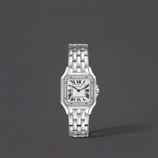 Cartier Panthere Medium Steel Diamond Bezel Ladies Watch