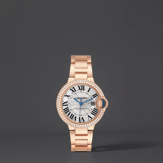 Cartier Ballon Bleu 36 Automatic Rose Gold Diamond Watch