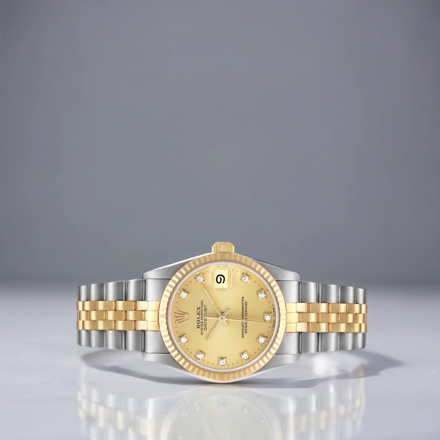 Rolex Datejust 31mm Midsize Diamond Dial Steel Yellow Gold Watch