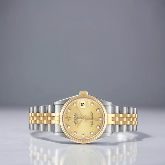 Rolex Datejust 31mm Midsize Diamond Dial Steel Yellow Gold Watch