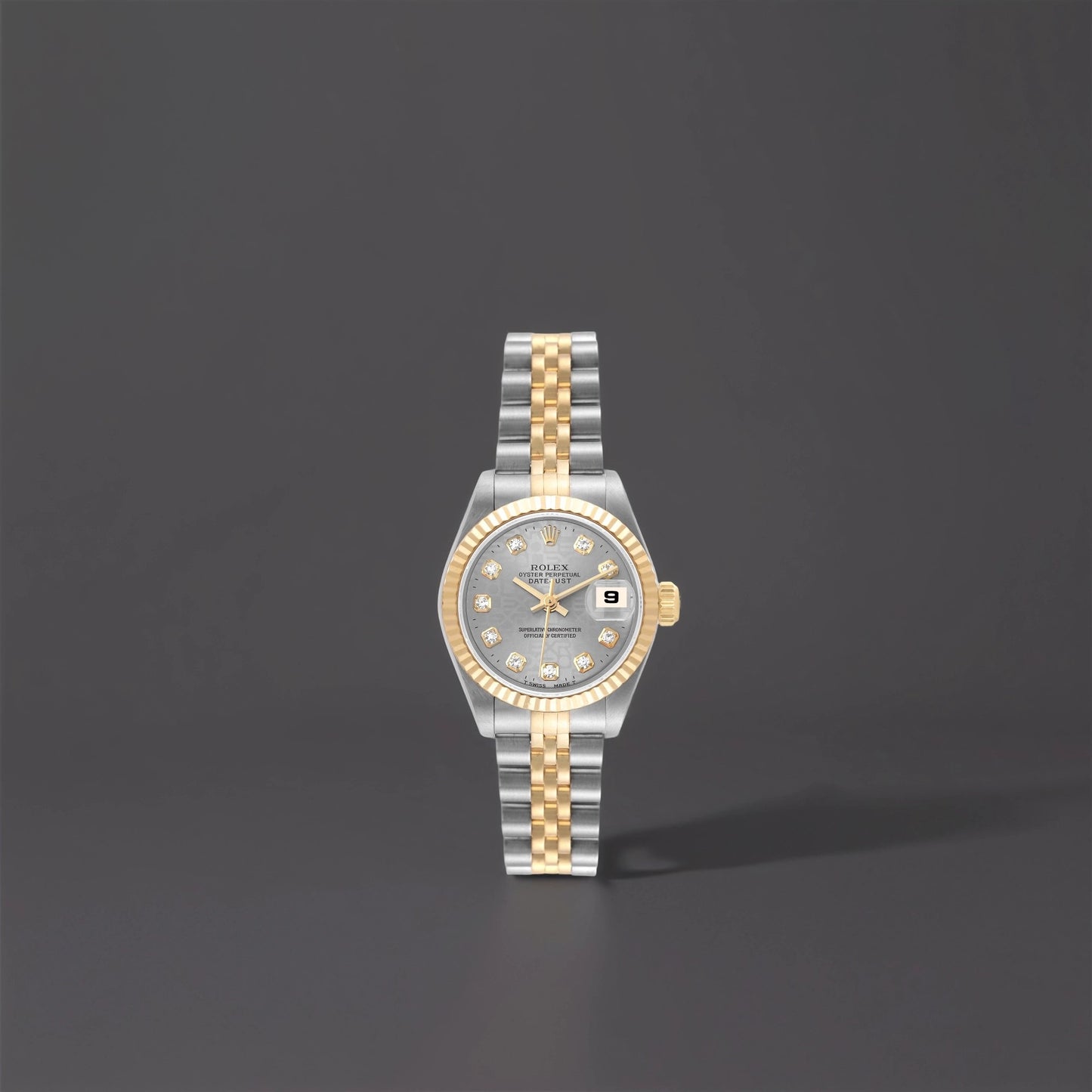 Rolex Datejust 26mm Steel Yellow Gold Slate Diamond Dial  Watch