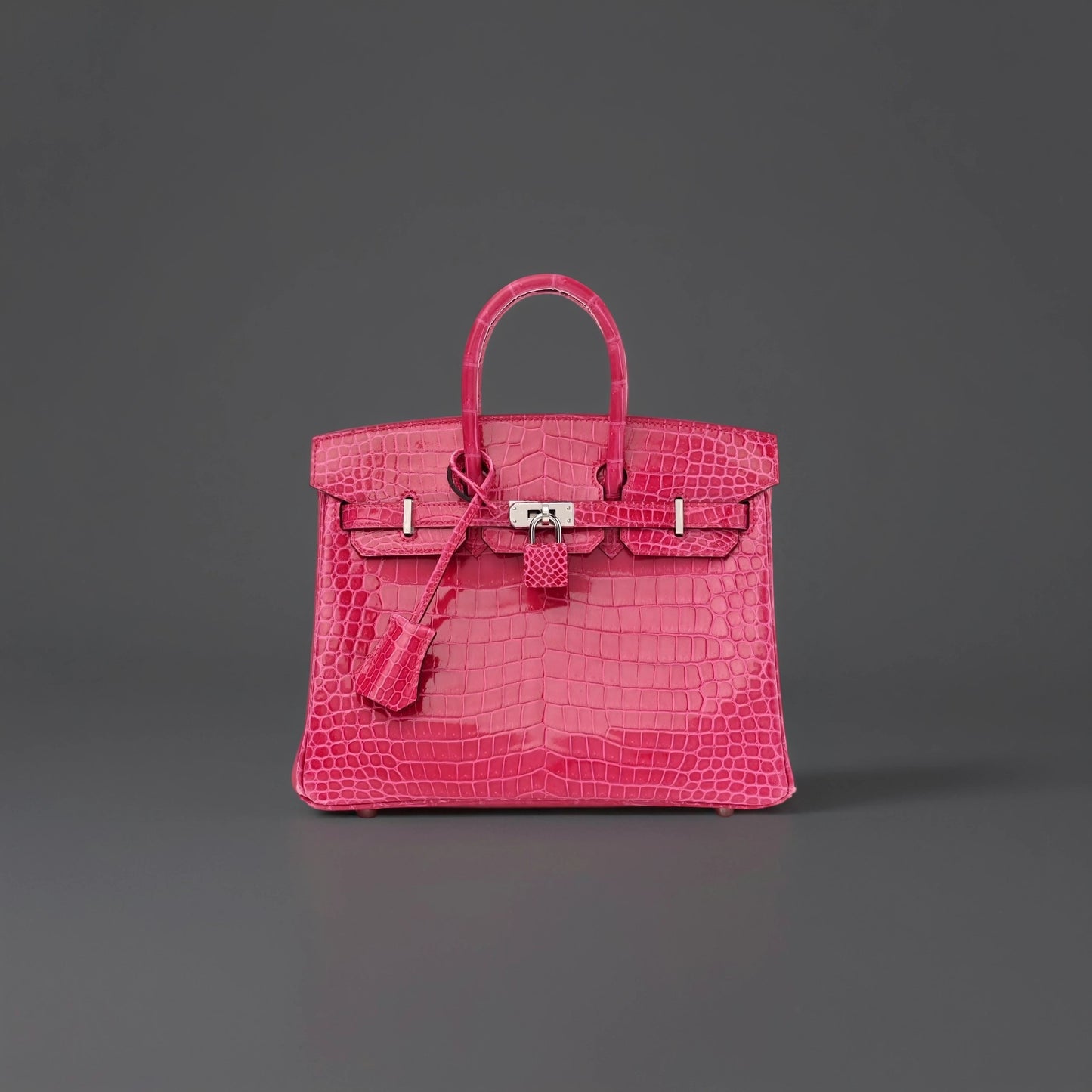 Shiny Porosus Crocodile Birkin 25 Rose Mexico