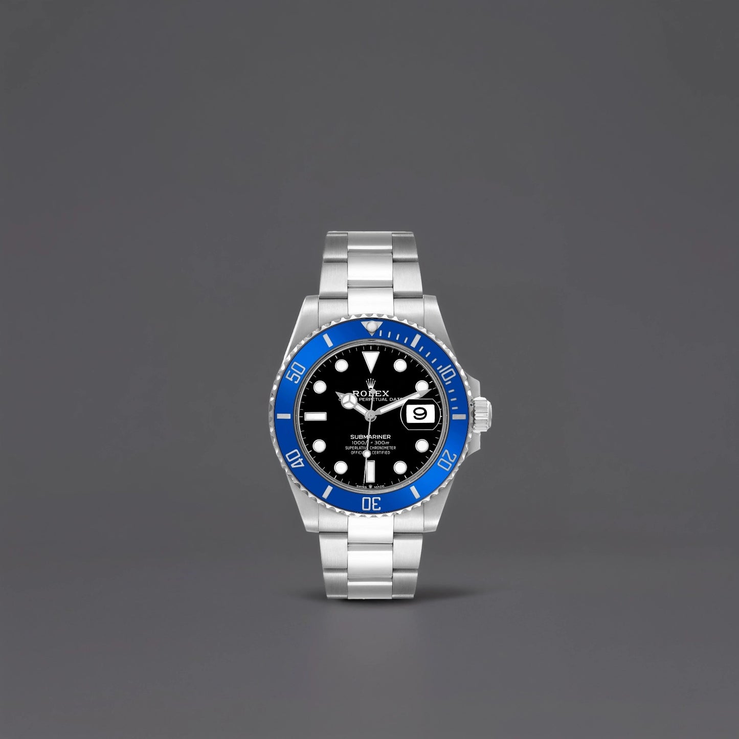 Rolex Submariner Cookie Monster Blue Ceramic Bezel White Gold Mens Watch