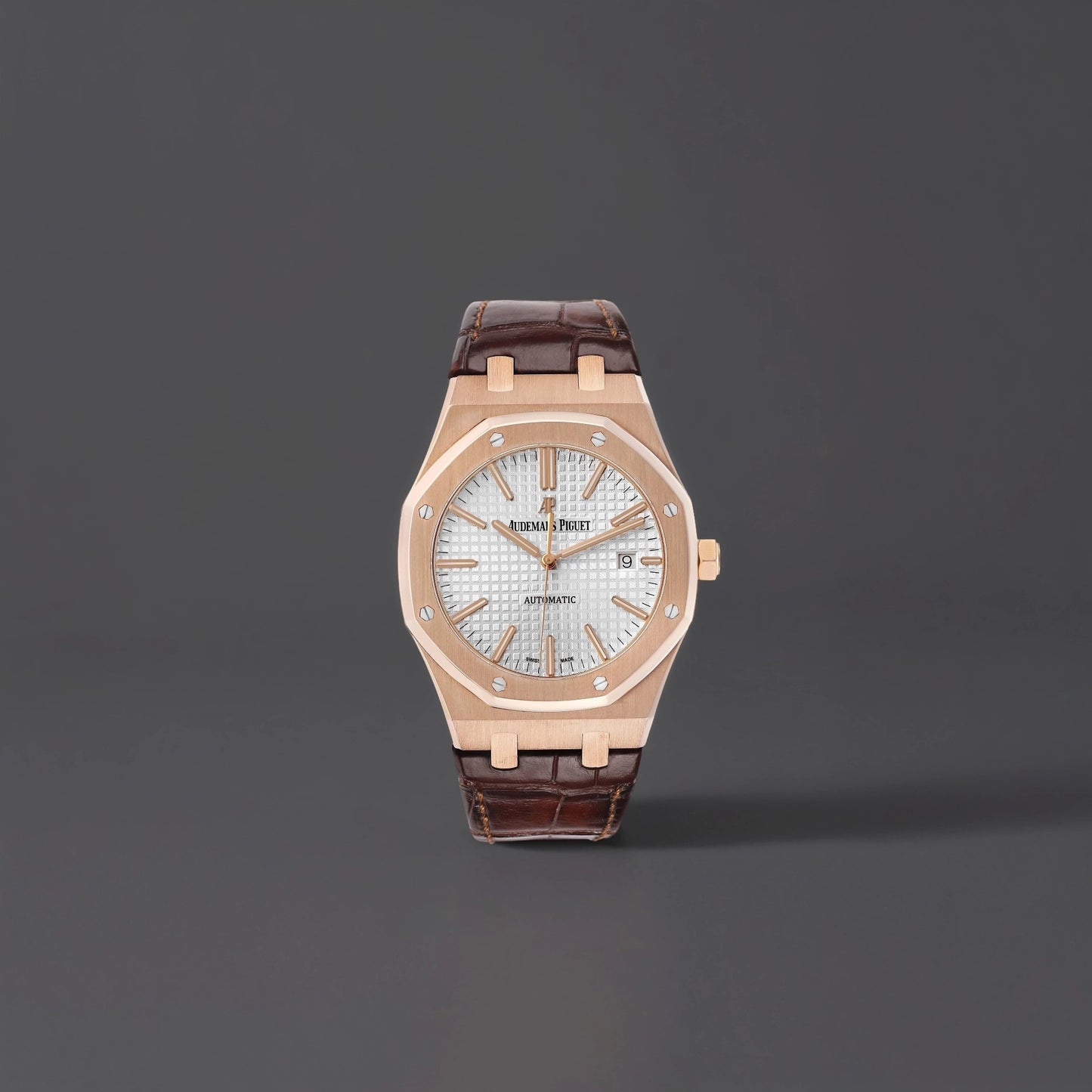 Audemars Piguet Royal Oak Rose Gold Silver Mens Watch