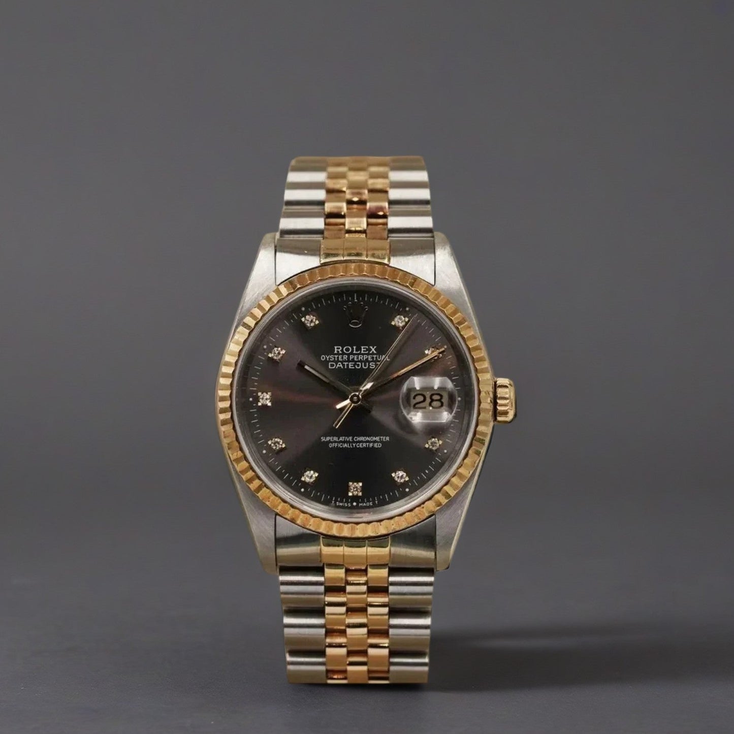 Rolex Datejust 31mm Rhodium Diamond Steel Yellow Gold