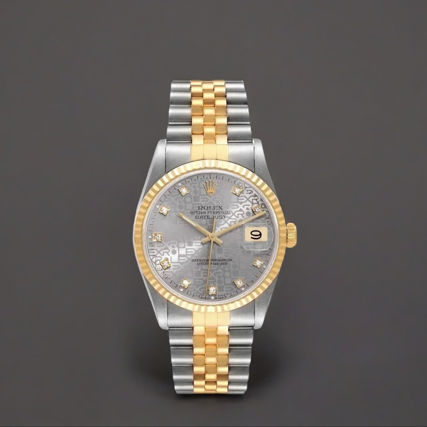Rolex Datejust 36mm Diamond Dial Steel Yellow Gold Watch