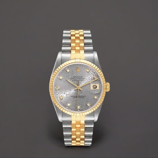 Rolex Datejust 36mm Diamond Dial Steel Yellow Gold Watch