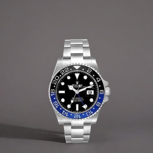 Rolex GMT Master II Black Blue Batman Bezel Steel Mens Watch