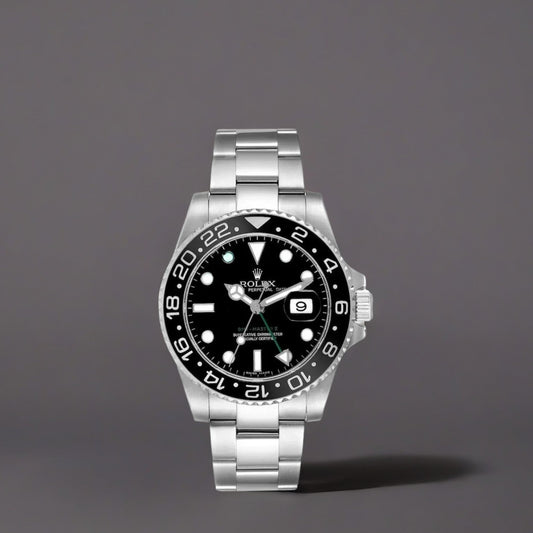 Rolex GMT Master II Black Dial Green Hand Steel 40mm