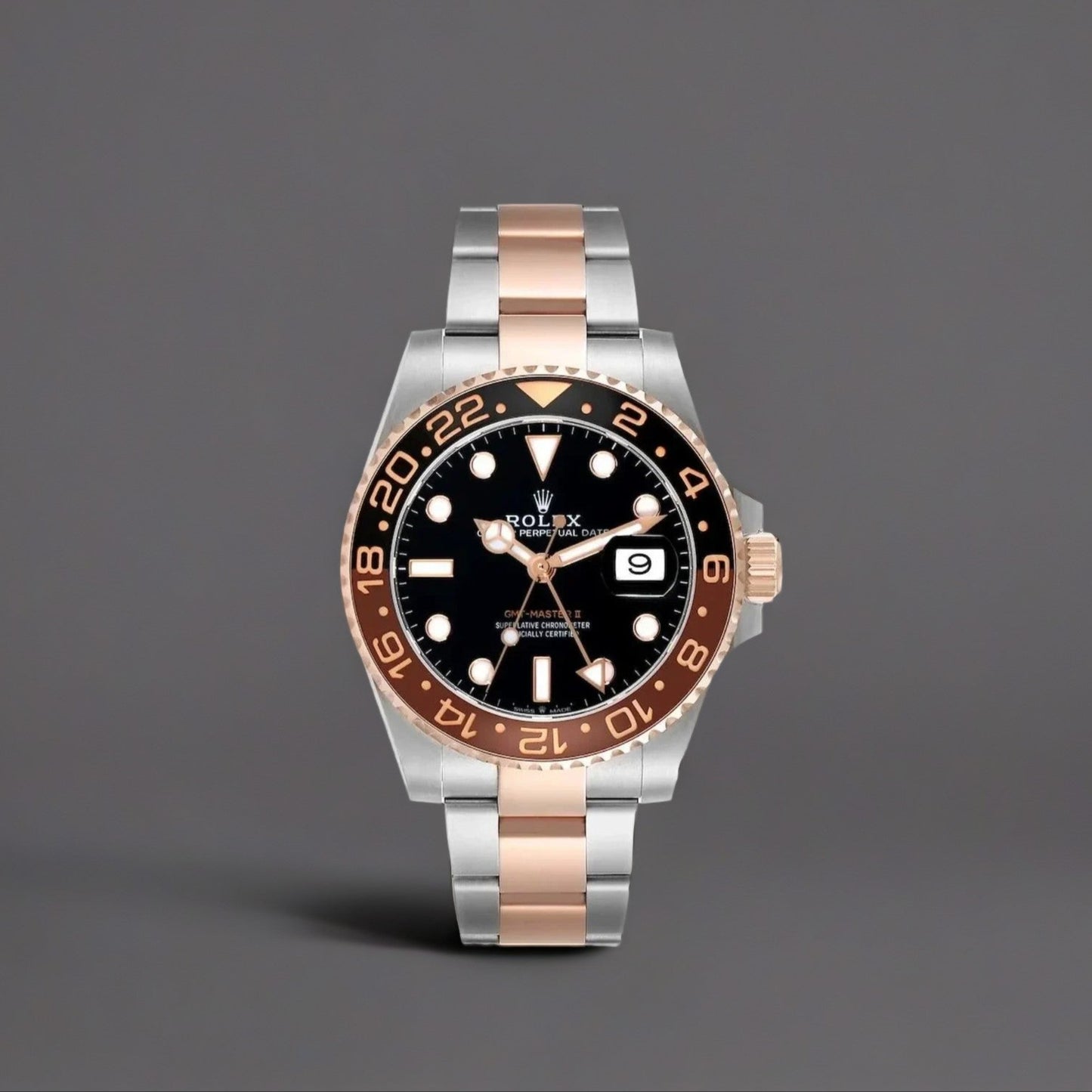 Rolex GMT Master II Steel Rose Gold Mens Watch