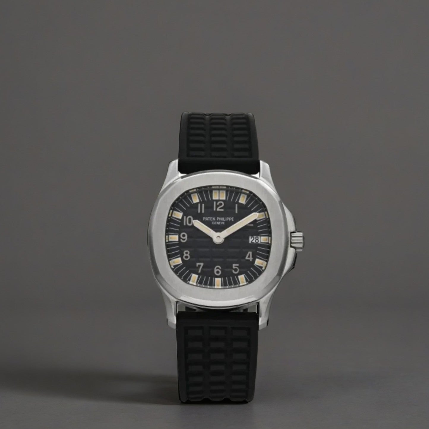 Stainless Steel Rubber 28mm Aquanaut Quartz Watch Black