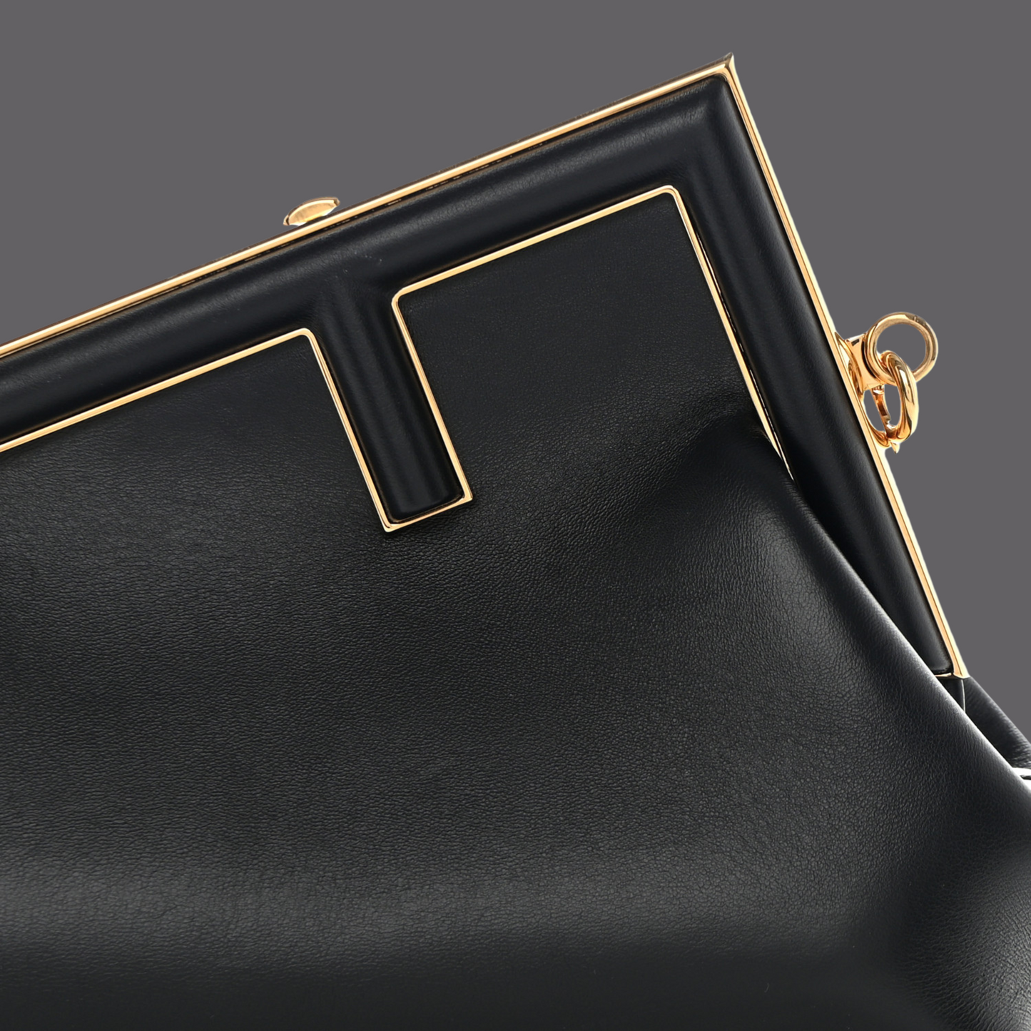 Shiny Nappa Small Fendi First Black