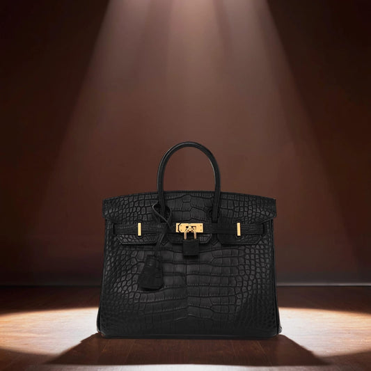 Matte Alligator Birkin 25 Black