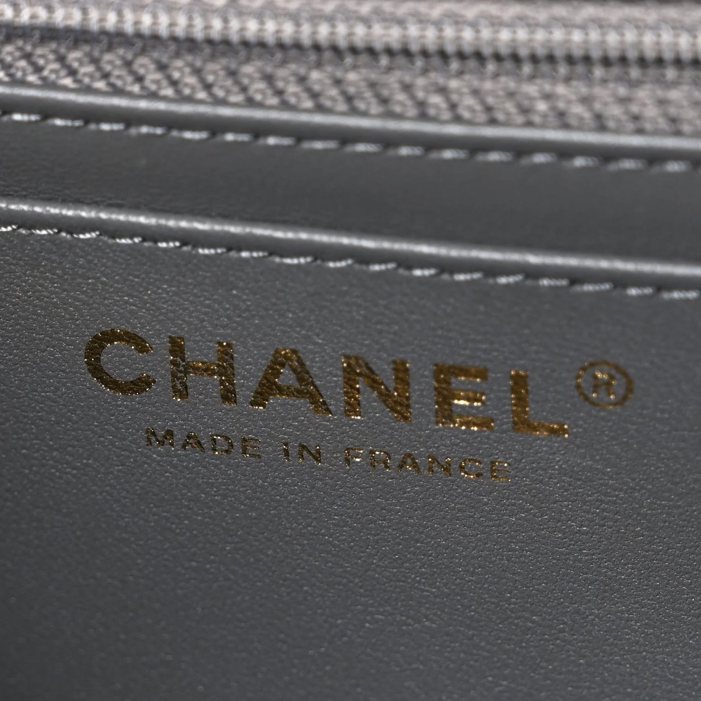 Lambskin Quilted Mini Rectangular Flap Grey