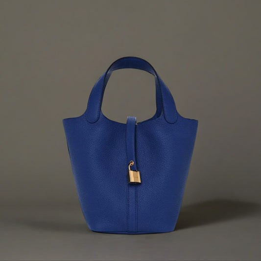 Taurillon Clemence Picotin Lock 18 PM Bleu Royal