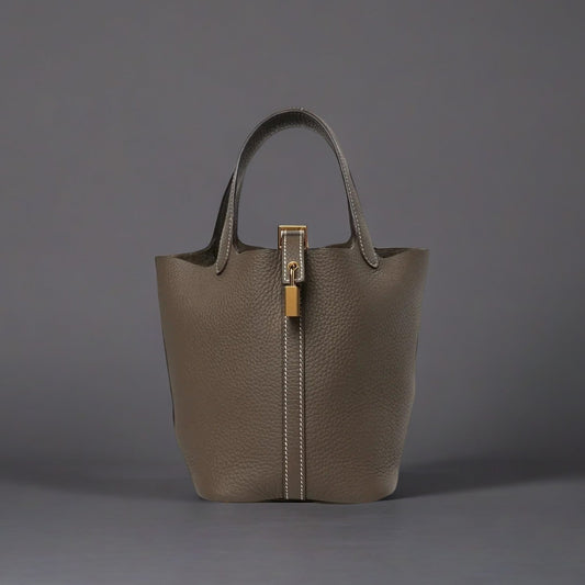 Taurillon Clemence Picotin Lock 18 PM Etoupe