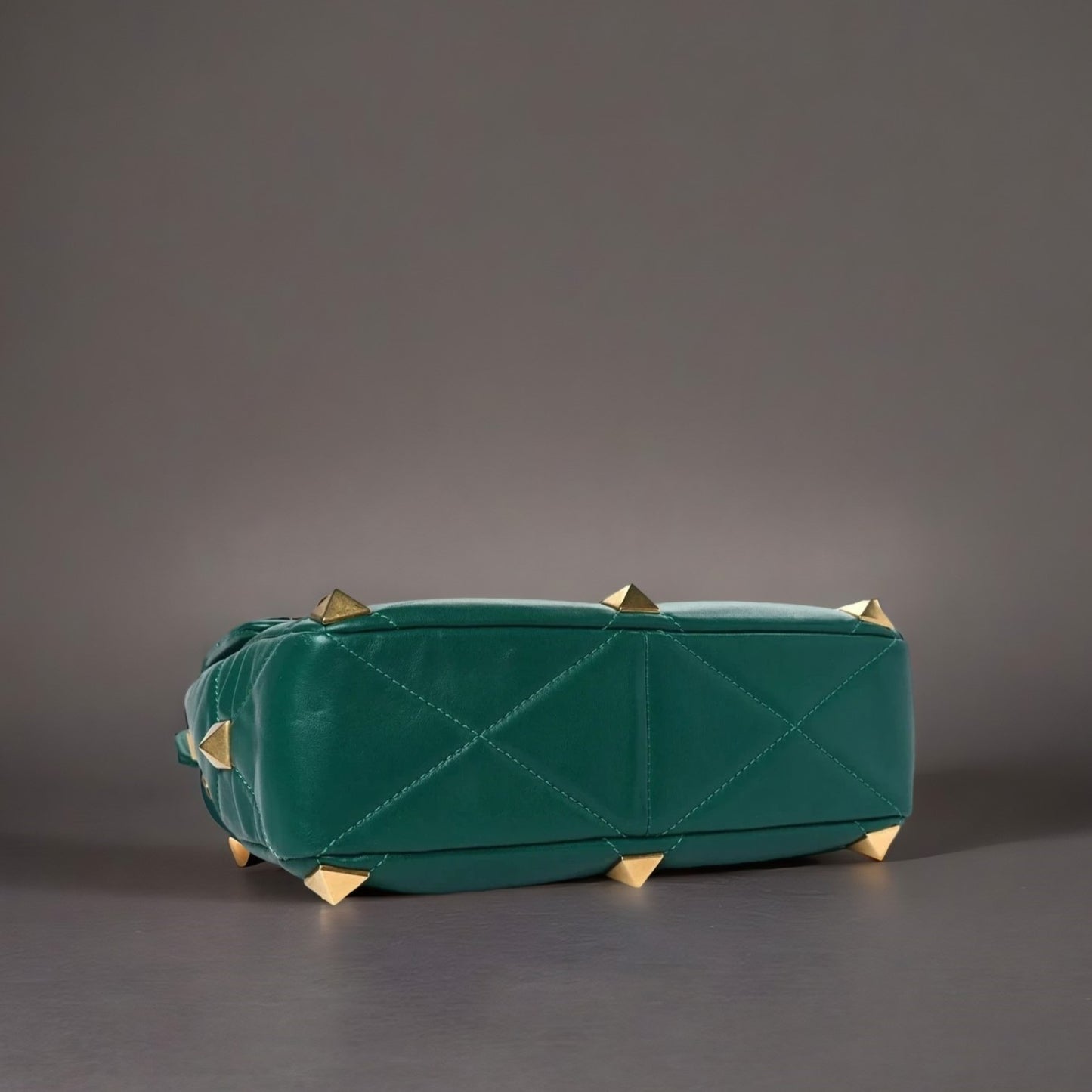 Nappa Large Roman Stud Shoulder Bag Jungle