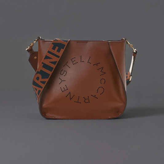 Eco Alter Nappa Perforated Logo Mini Crossbody Cinnamon