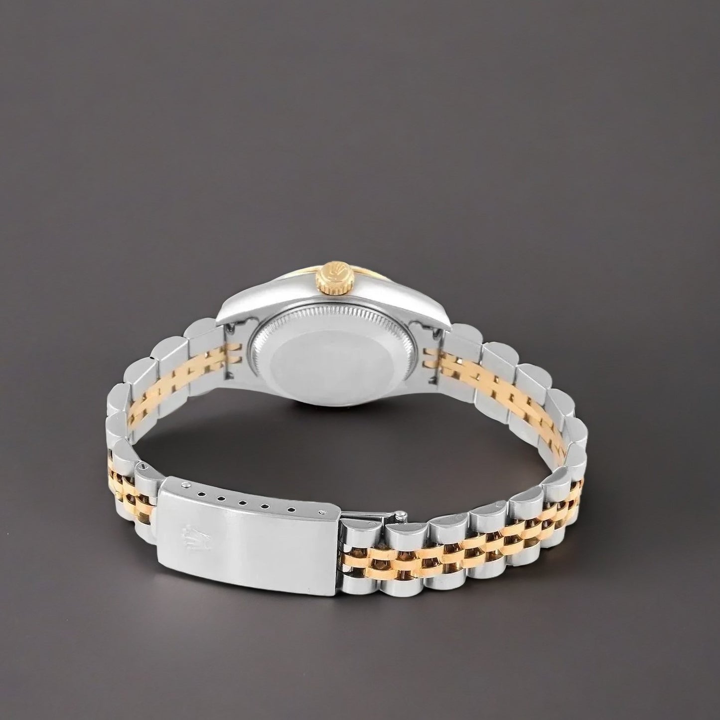 Rolex Datejust 26mm Steel Yellow Gold Red Vignette Diamond Dial Watch